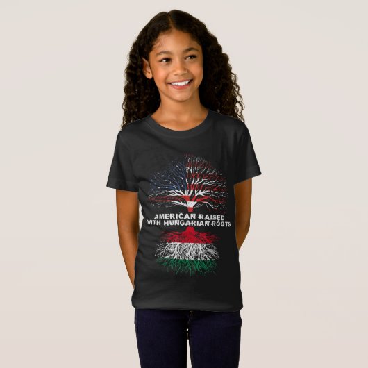 Amerikaner aufgewachsen mit Ungarn Roots Ungarn T-Shirt (Vorne ganz)
