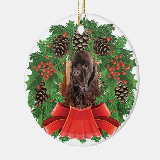 Amerikaner-Cocker Keramikornament (Links)