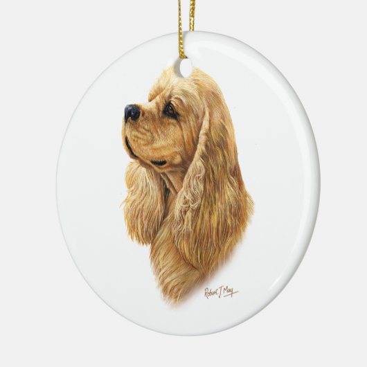 Amerikaner Cocker spaniel Keramikornament (Links)