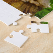 Amerikaner-Cocker spaniel-Welpen auf einem Stumpf Puzzle (Seite)