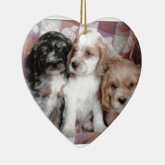 Amerikaner-Cocker spaniel-Welpen Keramikornament (Rechts)