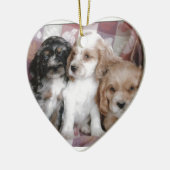 Amerikaner-Cocker spaniel-Welpen Keramikornament (Links)