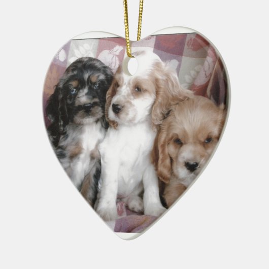 Amerikaner-Cocker spaniel-Welpen Keramikornament (Links)