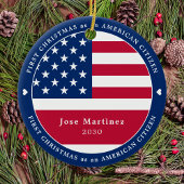 Amerikaner Custom Patriotic First Christmas Keramik Ornament