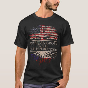 Amerikaner, die mit tschechischer Republik gewachs T-Shirt