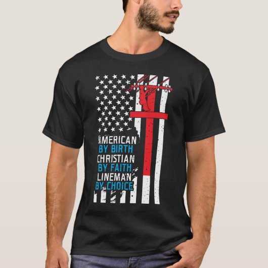 Amerikaner durch Geburt, Christlich vom Glauben, L T-Shirt (Vorderseite)