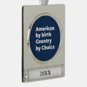 Amerikaner durch Geburt, Land durch Wahl Banner-Ornament Silber (Rechts)