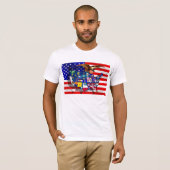 Amerikaner-Eagle-Flagge-Weißkopfseeadler T-Shirt (Vorne ganz)