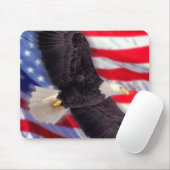 Amerikaner Eagle mit amerikanischer Flagge Mousepad (Mit Mouse)