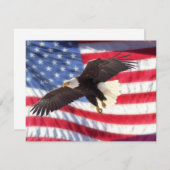 Amerikaner Eagle u. Flagge-Einladung Einladung (Vorne/Hinten)