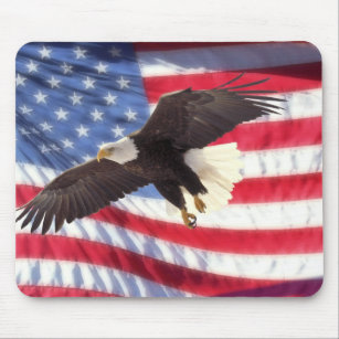 Amerikaner Eagle und Flagge Mousepad