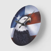 Amerikaner Eagle und Flagge Runde Wanduhr (Winkel)