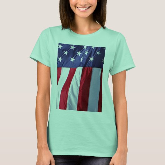 AMERIKANER-FAHNE Flagge USA STOLZE PATRIOTISCHE T-Shirt (Vorderseite)
