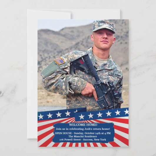 Amerikaner färbt Foto-patriotische Einladung (Vorderseite)