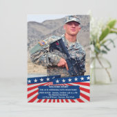 Amerikaner färbt Foto-patriotische Einladung (Stehend Vorderseite)