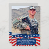 Amerikaner färbt Foto-patriotische Einladung (Vorne/Hinten)