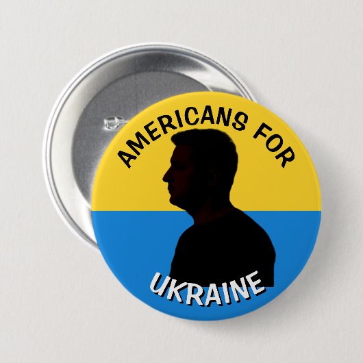 Amerikaner für die Ukraine | Zelenskyy Support Button (Vorne & Hinten)