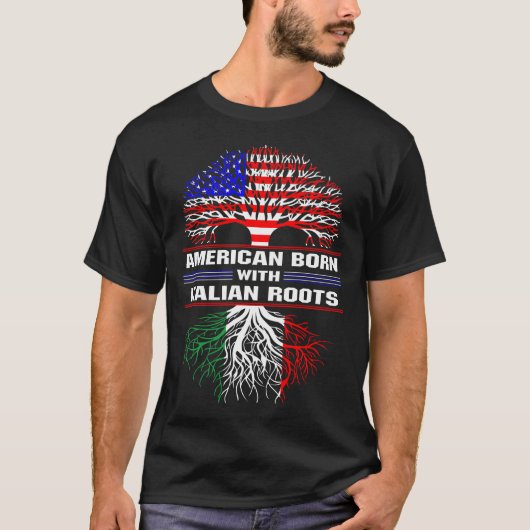 Amerikaner Geboren mit italienischem Roots-T - Shi T-Shirt (Vorderseite)