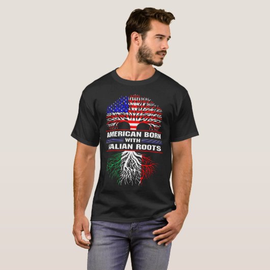 Amerikaner Geboren mit italienischem Roots-T - Shi T-Shirt (Vorne ganz)