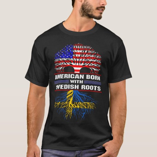Amerikaner Geboren mit Schwedischen Wurzeln T-Shirt (Vorderseite)