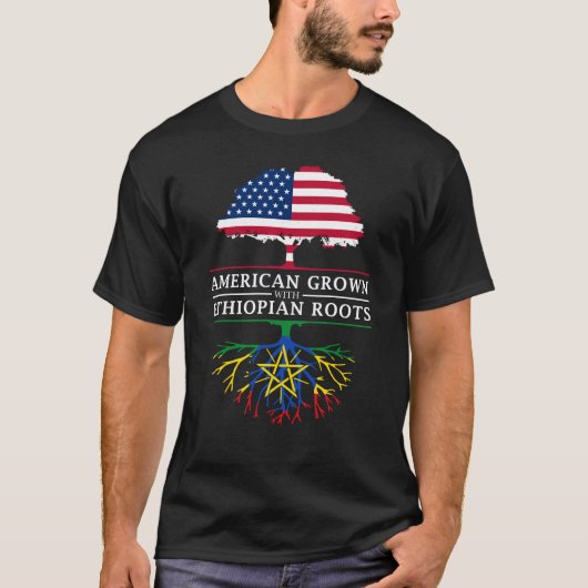 Amerikaner gewachsen mit äthiopischen Wurzeln T-Shirt (Vorderseite)