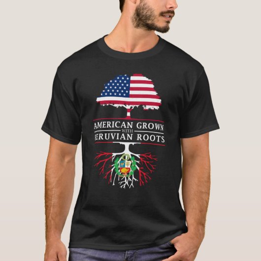 Amerikaner gewachsen mit Peruaner-Wurzel- T-Shirt (Vorderseite)