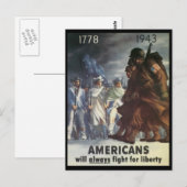 Amerikaner kämpfen Zweiten Weltkrieg Postkarte (Vorne/Hinten)