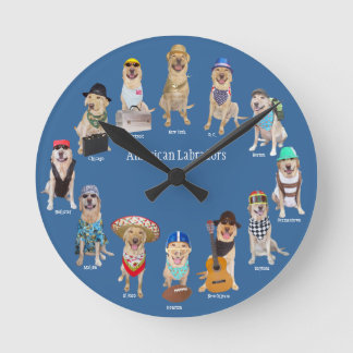 Amerikaner Labradors Runde Wanduhr