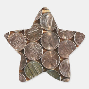 Amerikaner-Lincoln-Pennys-Beschaffenheit Stern-Aufkleber