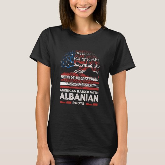 Amerikaner mit albanischen Roots Patriotic Albanie T-Shirt (Vorderseite)