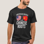Amerikaner mit chinesischer Roots-China-Flagge der T-Shirt (Vorderseite)