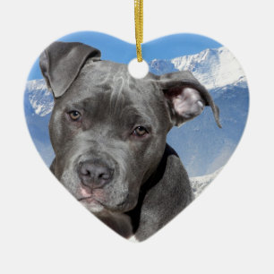 Amerikaner Pitbull Terrier Hündchen Keramik Ornament