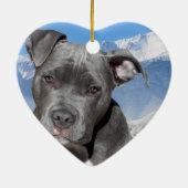 Amerikaner Pitbull Terrier Hündchen Keramik Ornament (Hinten)