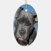 Amerikaner Pitbull Terrier Hündchen Keramik Ornament (Rechts)