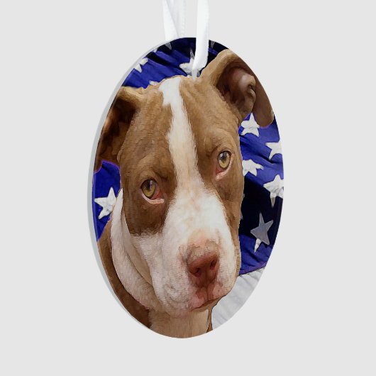 Amerikaner Pitbull Terrier Welpe Ornament (Vorderseite)
