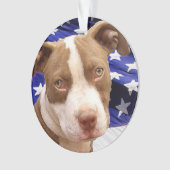 Amerikaner Pitbull Terrier Welpe Ornament (Vorderseite)