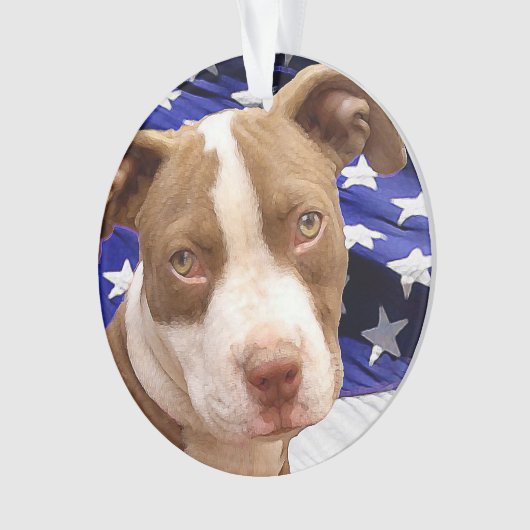 Amerikaner Pitbull Terrier Welpe Ornament (Vorderseite)