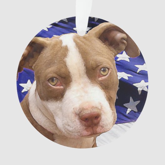 Amerikaner Pitbull Terrier Welpe Ornament (Vorderseite)
