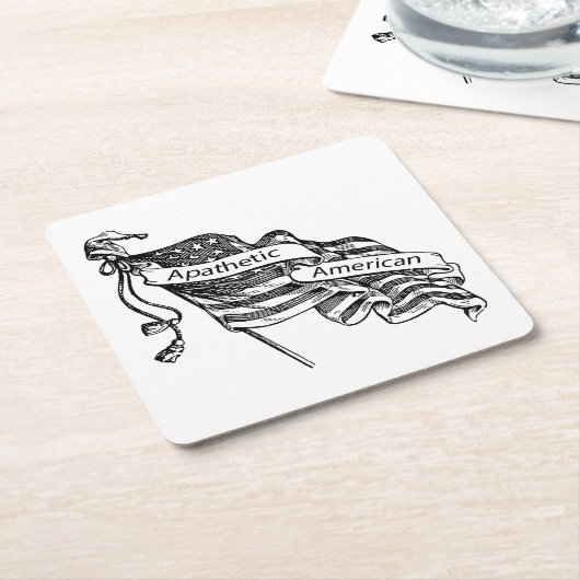 Amerikaner Rechteckiger Pappuntersetzer (angewinkelt)