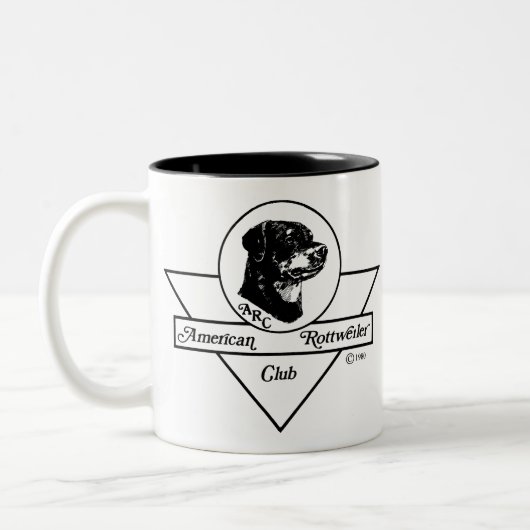 Amerikaner Rottweiler Verein-Logo Zweifarbige Tasse (Links)