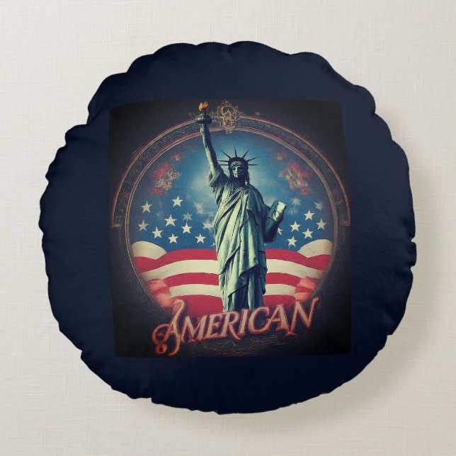 Amerikaner Rundes Kissen (Vorderseite)
