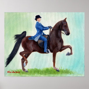 Amerikaner Saddlebred Exhuberation Pferdeporträt Poster