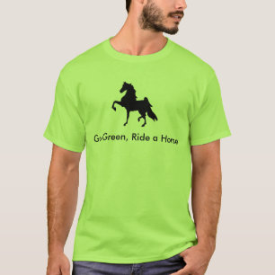 Amerikaner Saddlebred - gehen Grün, reiten ein T-Shirt
