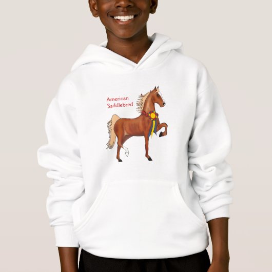 Amerikaner Saddlebred Mädchen-mit Kapuze Hoodie (Vorderseite)