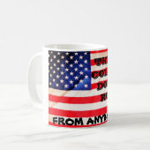 AMERIKANER SIND GEBRAVE KAFFEETASSE (Vorderseite Links)