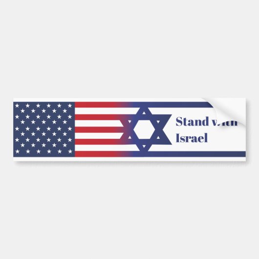 Amerikaner stehen auf israelischer Flagge Autoaufkleber (Vorne)
