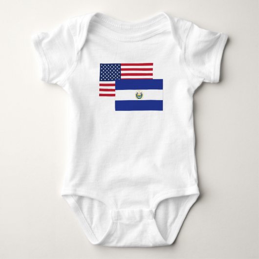 Amerikaner und Flagge EL Salvadorianer Baby Strampler (Vorderseite)