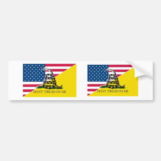 Amerikaner und Gadsden-Flagge Autoaufkleber (Vorne)