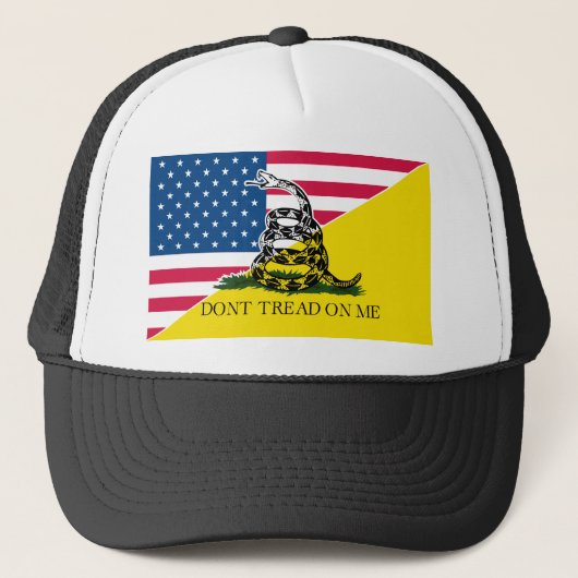 Amerikaner und Gadsden-Flagge Truckerkappe (Vorderseite)