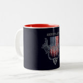 Amerikaner Viking. Flagge, beunruhigter, Zweifarbige Tasse (Vorderseite Links)